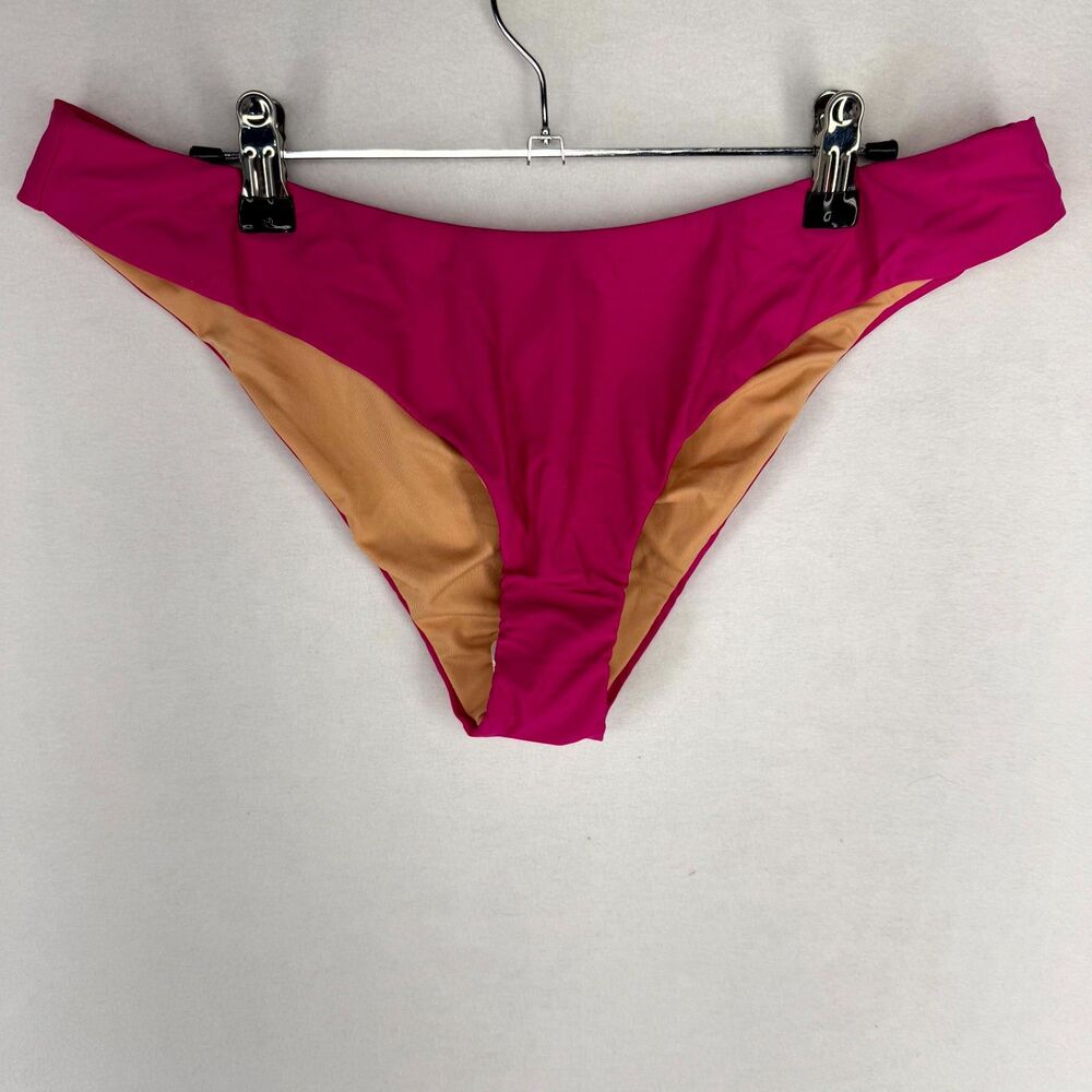 J.Crew High Rise Bikini Bottom Bathing suit Pink Ladies Size‎ L NEW BC125 RFU